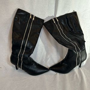 High heel knee high boots